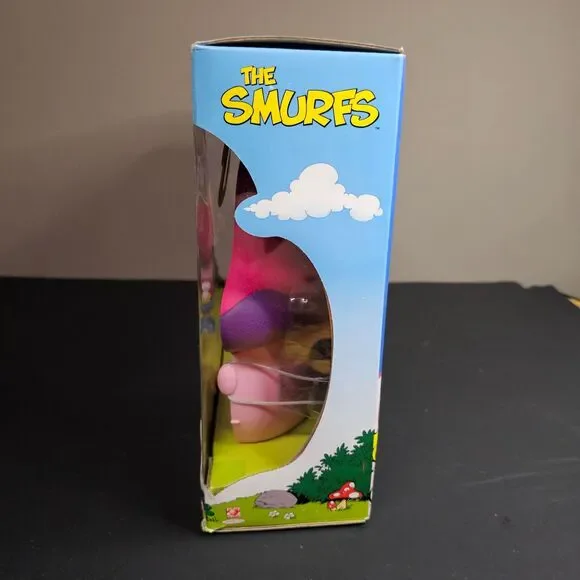 NIB Smurfette Mushroom House Articulated Playset 6 pc Jakks Pacific 2008 Smurfs